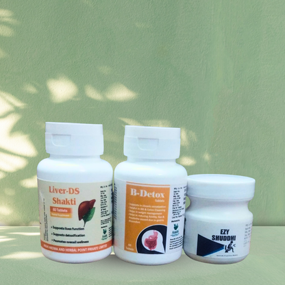 Hamarveda Fatty Liver & IBS Care Kit – Liver-DS Shakti + B-Detox + Ezy Shuddhi | Fatty Liver, IBS, Kabz & Pet ki Samasya ka Sampoorn Ayurvedic Ilaj