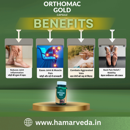 Benefits of Orthomac Gold Capsules including arthritis and stiffness relief