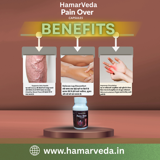 Pain Over Capsules by HamarVeda – Ayurvedic Joint Pain, Arthritis & Muscle Stiffness Relief | 60 Capsules