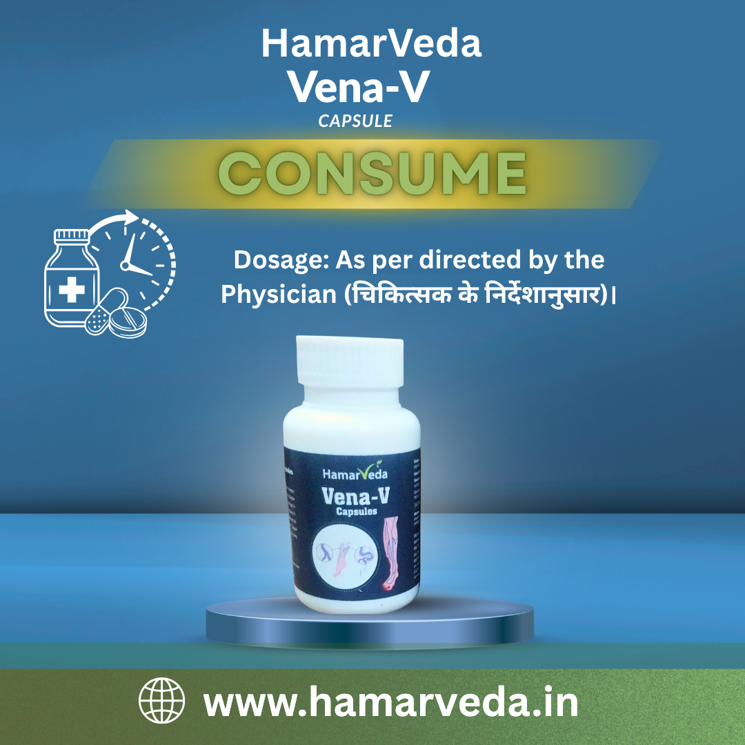 Vena-V Capsules by HamarVeda – Ayurvedic Vein Health & Blood Circulation Supplement for Varicose Veins, Leg Pain & Swelling